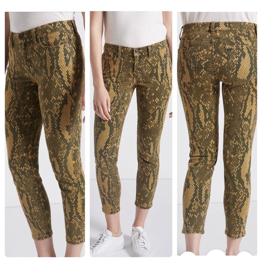 Current/Elliott Mid Rise Snakeskin Skinny Jeans- Nwt